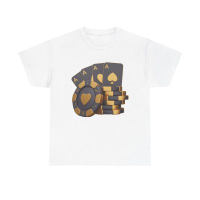 Aces High Unisex T-Shirt - Poker Cards Gambling Casino Game Night Luck Winner Gold