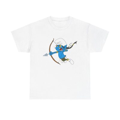 Archer Smurf Unisex T-Shirt - Cartoon Classic Retro 80s Animation Belgium Comics Hunter