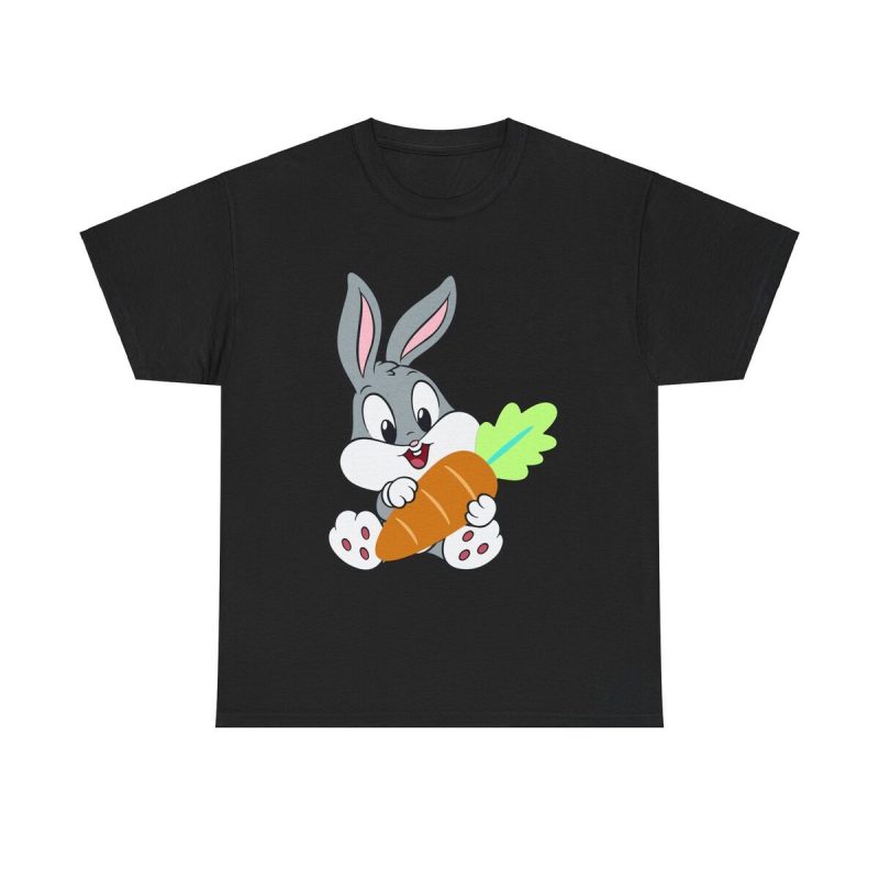 Baby Bugs Bunny With Carrot Unisex T-Shirt - Looney Tunes Cartoon Classic Cute Rabbit