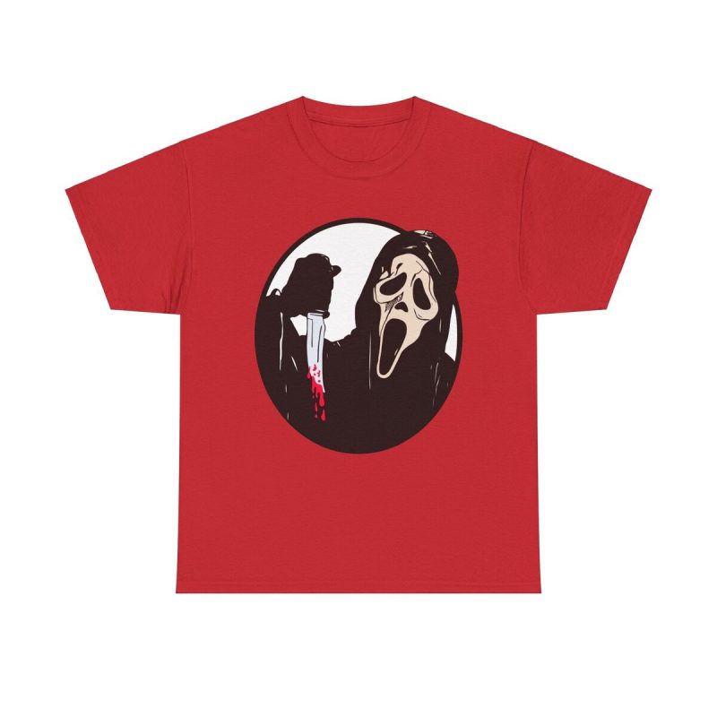Bloody Knife Scream Unisex T-Shirt - Iconic Horror Movie Mask Blood Terror Fan Art