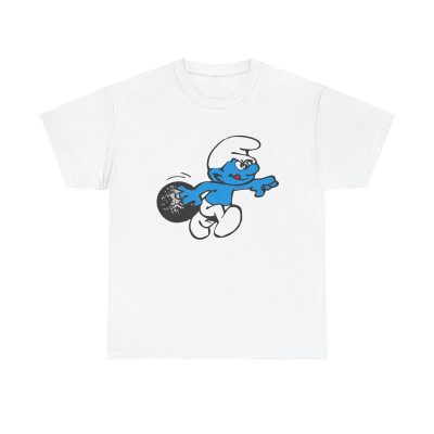 Bowling Smurf Unisex T-Shirt - Cartoon Classic Retro 80s Animation Cute Comics Strike