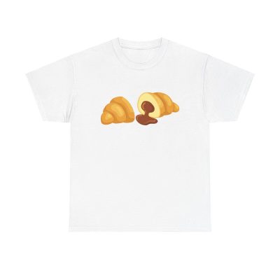 Chocolate Croissant Unisex T-Shirt - Cute Cartoon Baked Delicious Breakfast Foodie Food