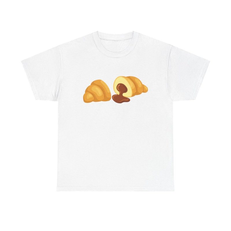 Chocolate Croissant Unisex T-Shirt - Cute Cartoon Baked Delicious Breakfast Foodie Food