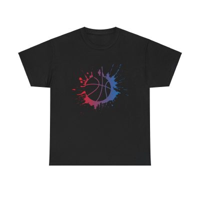 Color Splash Hoops Unisex T-Shirt - Basketball Sports Athlete Paint Splatter Court Art