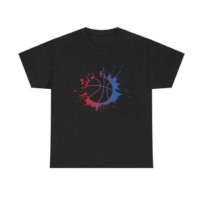 Color Splash Hoops Unisex T-Shirt - Basketball Sports Athlete Paint Splatter Court Art