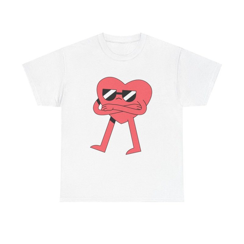 Cool Heart With Sunglasses Unisex T-Shirt - Sassy Attitude Funny Humor Cartoon Love Art