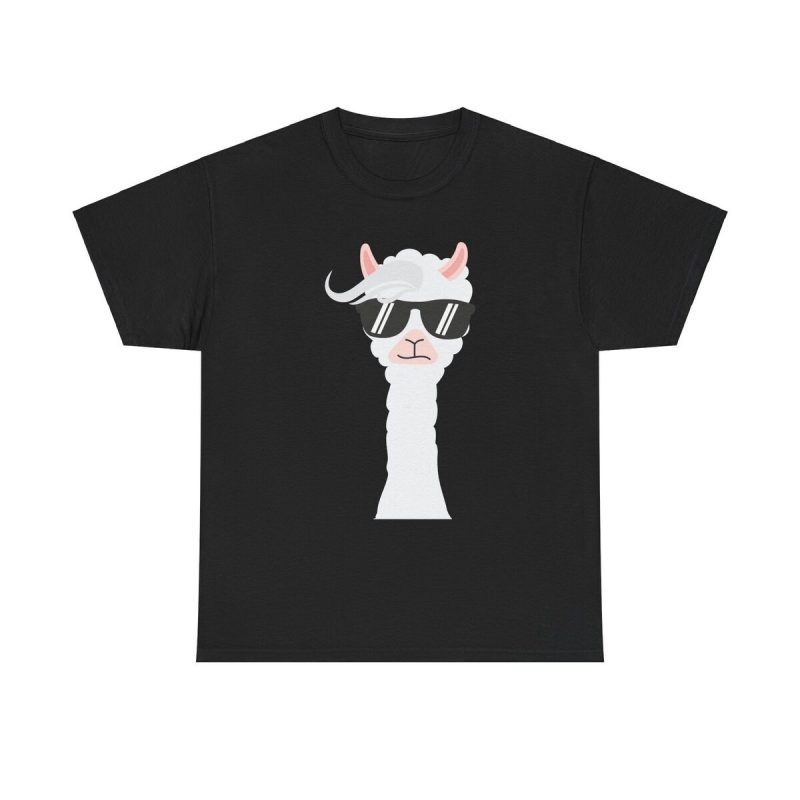 Cool Llama Graphic Unisex T-Shirt - Cute Fun Simple Doodle Cartoon Illustration Trendy