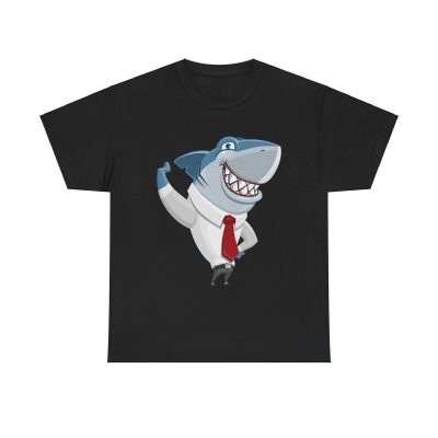 Corporate Shark Unisex T-Shirt - Funny Shark Business Suit Tie Office Humor Cartoon