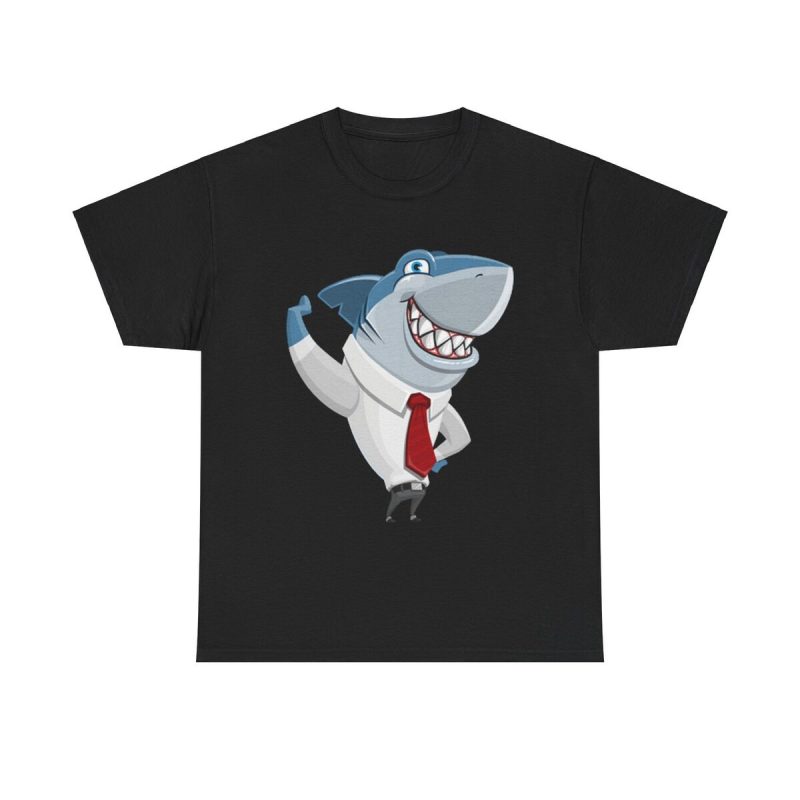 Corporate Shark Unisex T-Shirt - Funny Shark Business Suit Tie Office Humor Cartoon