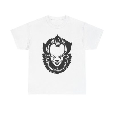 Creepy Clown Face Unisex T-Shirt - Horror Clown Smile Eerie Movie Fan Art Scary