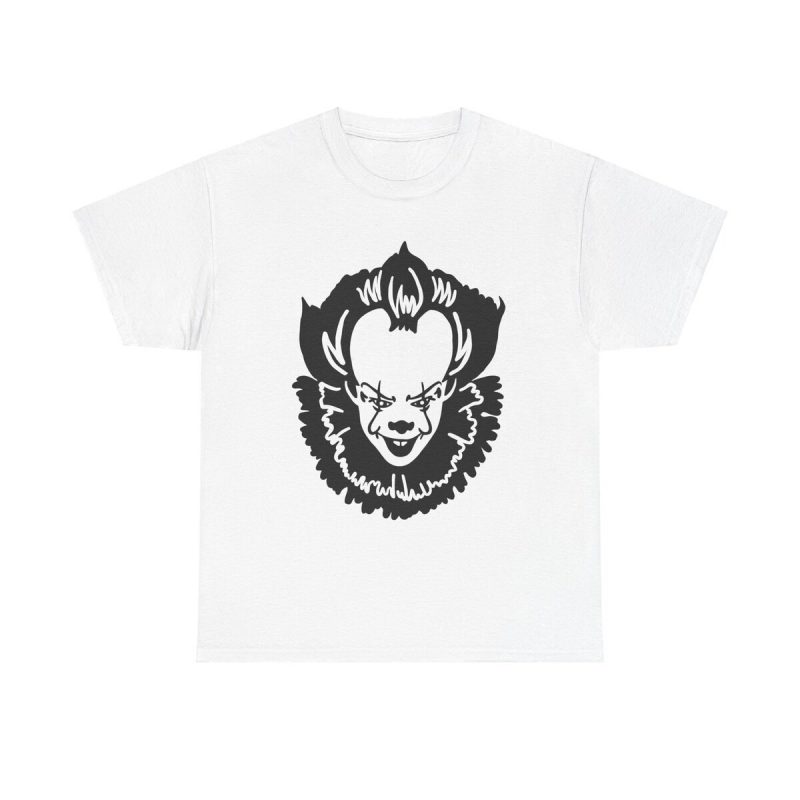 Creepy Clown Face Unisex T-Shirt - Horror Clown Smile Eerie Movie Fan Art Scary