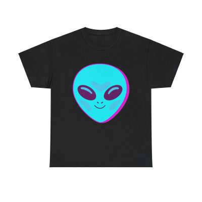 Cute Alien Face Unisex T-Shirt - Funny Sci-fi Ufo Vintage Cool Cartoon Creature Graphic
