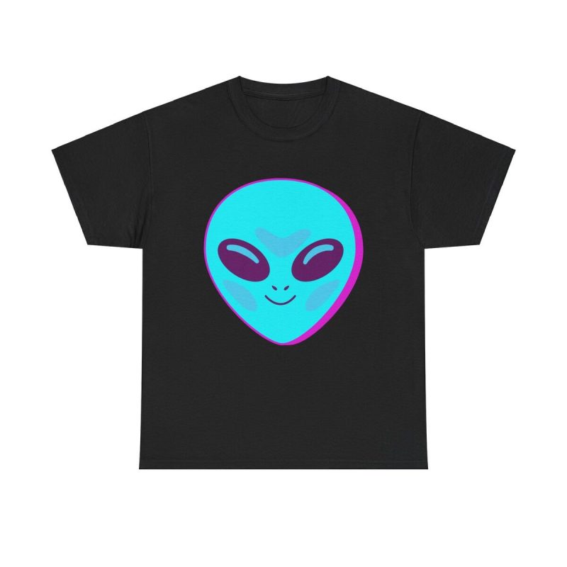 Cute Alien Face Unisex T-Shirt - Funny Sci-fi Ufo Vintage Cool Cartoon Creature Graphic