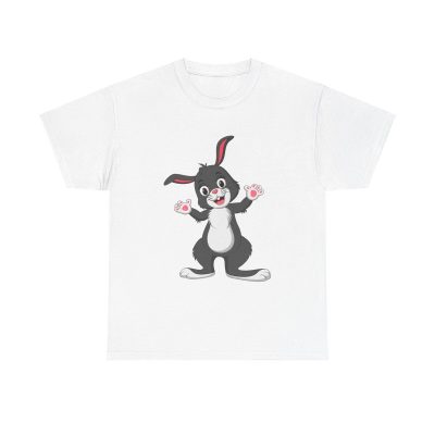 Cute Cartoon Bunny Unisex T-Shirt - Kids Animal Illustration Vintage Rabbit Easter Fun