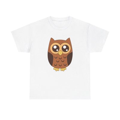 Cute Owl Unisex T-Shirt - Bird Animal Eyes Cartoon Minimal Fun Fall Autumn Wisdom Hoot