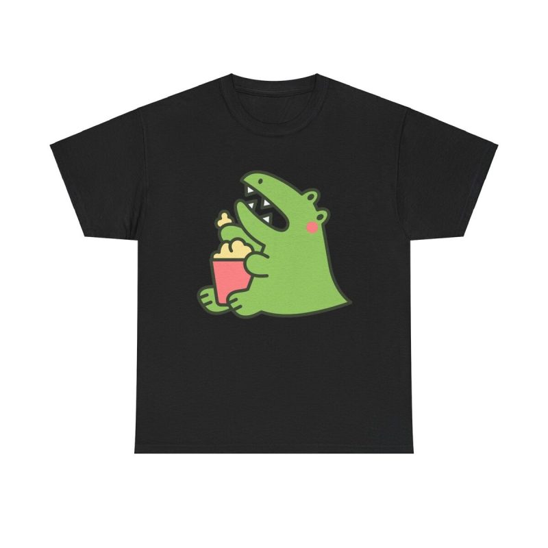 Dino Movie Night Unisex T-Shirt - Dinosaur Cute Kawaii Cinema Film Buff Snack