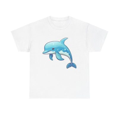Dolphin Delight Unisex T-Shirt - Cute Ocean Sea Animal Kids Baby Playful Cartoon
