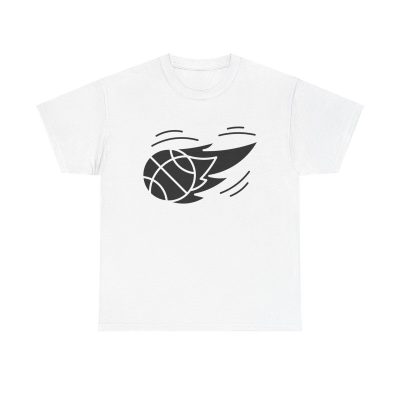 Flaming Hoops Unisex T-Shirt - Basketball Sports Athlete Slam Dunk Fire Hoops Court Art