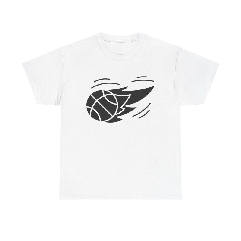 Flaming Hoops Unisex T-Shirt - Basketball Sports Athlete Slam Dunk Fire Hoops Court Art