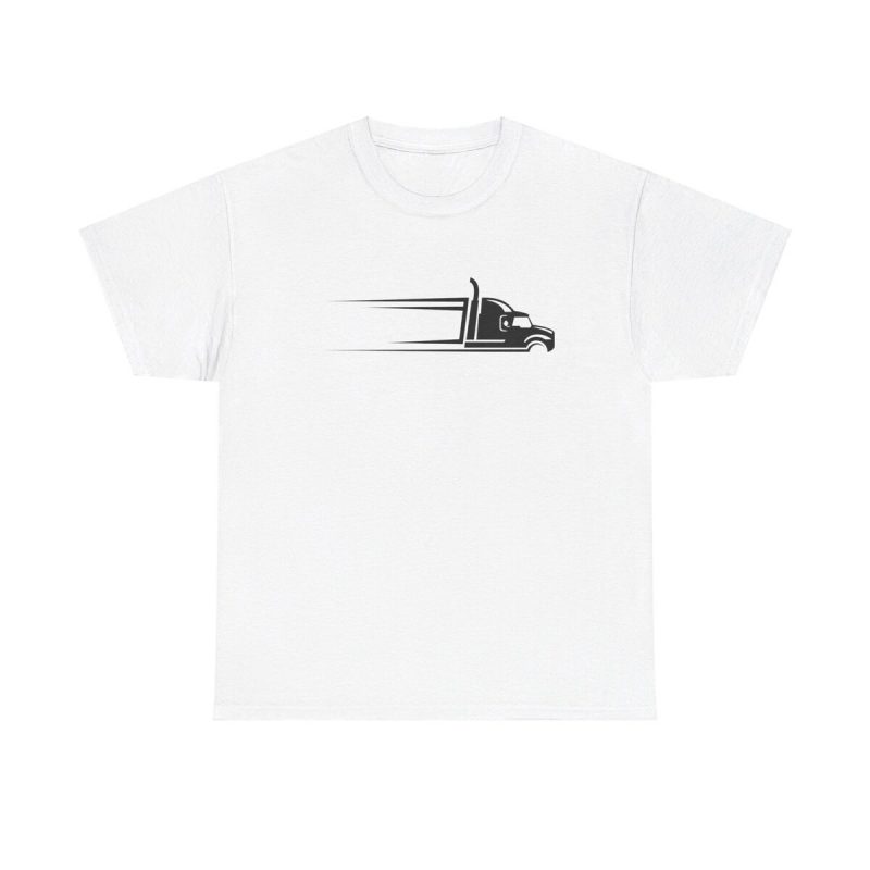 Freight Truck Unisex T-Shirt - Semi Transport Silhouette Minimal Road Driver Commercial