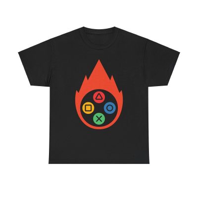Game On Fire Unisex T-Shirt - Gamer Gaming Esports Competitive Console Controller Flame