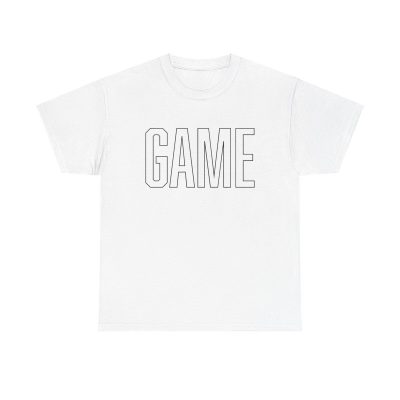 Game Unisex T-Shirt - White Lettering Sports Gaming Gamer Cool Minimal Simple Trendy