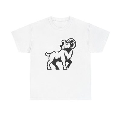 Goat Silhouette Unisex T-Shirt - Ram Head Horn Goated Sports Graphic Simple Cool Basic