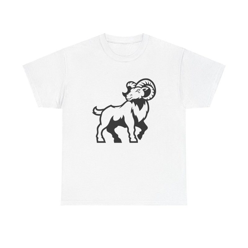 Goat Silhouette Unisex T-Shirt - Ram Head Horn Goated Sports Graphic Simple Cool Basic