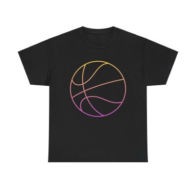 Gradient Hoops Unisex T-Shirt - Basketball Sports Athlete Minimalist Line Art Hooper