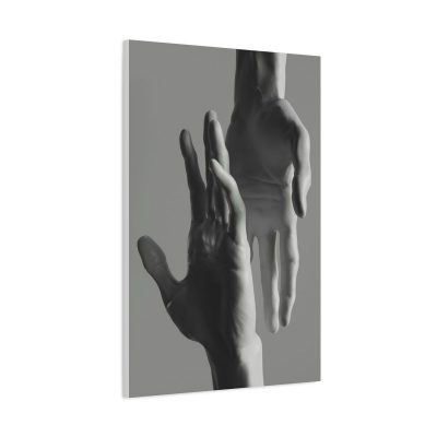Hands Embracing Premium Canvas Print - Abstract Wall Art Modern Home Decor