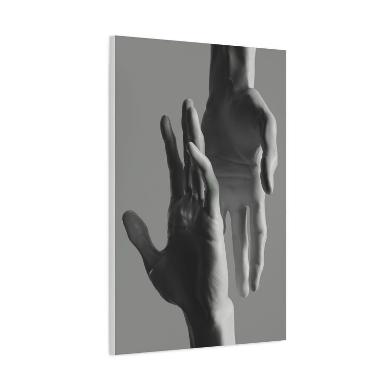 Hands Embracing Premium Canvas Print - Abstract Wall Art Modern Home Decor