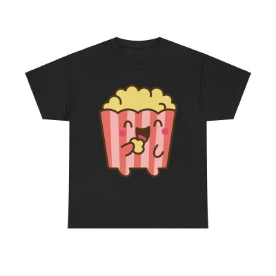 Happy Popcorn Unisex T-Shirt - Movie Night Cinema Snack Film Buff Foodie Kawaii Cute
