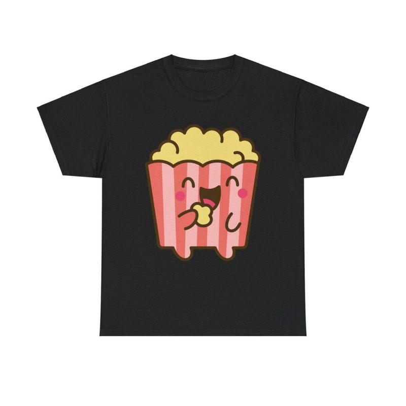 Happy Popcorn Unisex T-Shirt - Movie Night Cinema Snack Film Buff Foodie Kawaii Cute