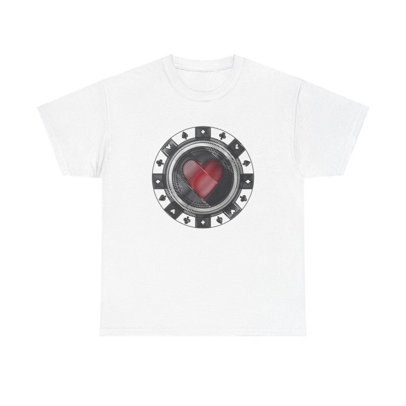 Heartfelt Gamble Unisex T-Shirt - Poker Chip Gambling Casino Game Night Luck Vintage