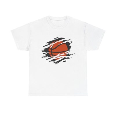 Hoops Rip Unisex T-Shirt - Basketball Sports Athlete Passion Ripped Claw Marks Tear Art
