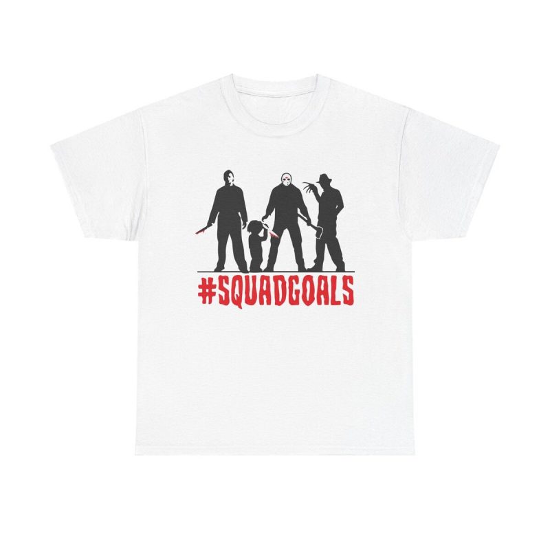 Horror Squad Goals Unisex T-Shirt - Iconic Villains Group Bloody Horror Movies Fans