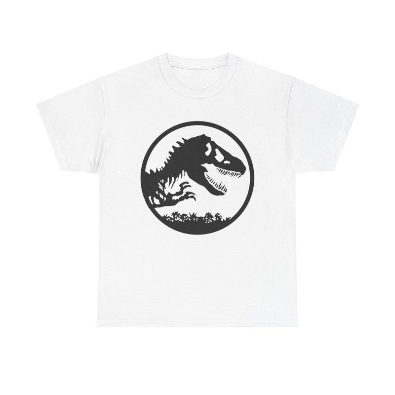 Jurassic Park Logo Unisex T-Shirt - Classic Movie Dinosaur T-rex Silhouette Vintage