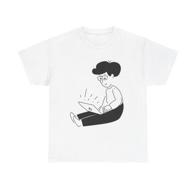 Laptop Enthusiast Unisex T-Shirt - Coder Programmer Tech Geek Cool Cartoonish Work