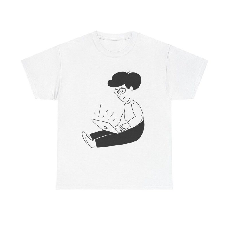 Laptop Enthusiast Unisex T-Shirt - Coder Programmer Tech Geek Cool Cartoonish Work