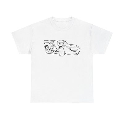 Lightning Mcqueen Line Art Unisex T-Shirt - Disney Pixar Cars Racing Kids Boys Birthday