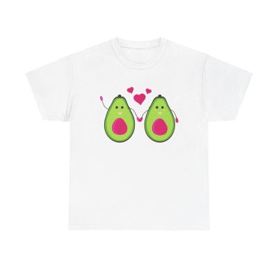 Loving Avocados Unisex T-Shirt - Cute Fun Minimal Couple Cartoon Fruit Food Happy Style