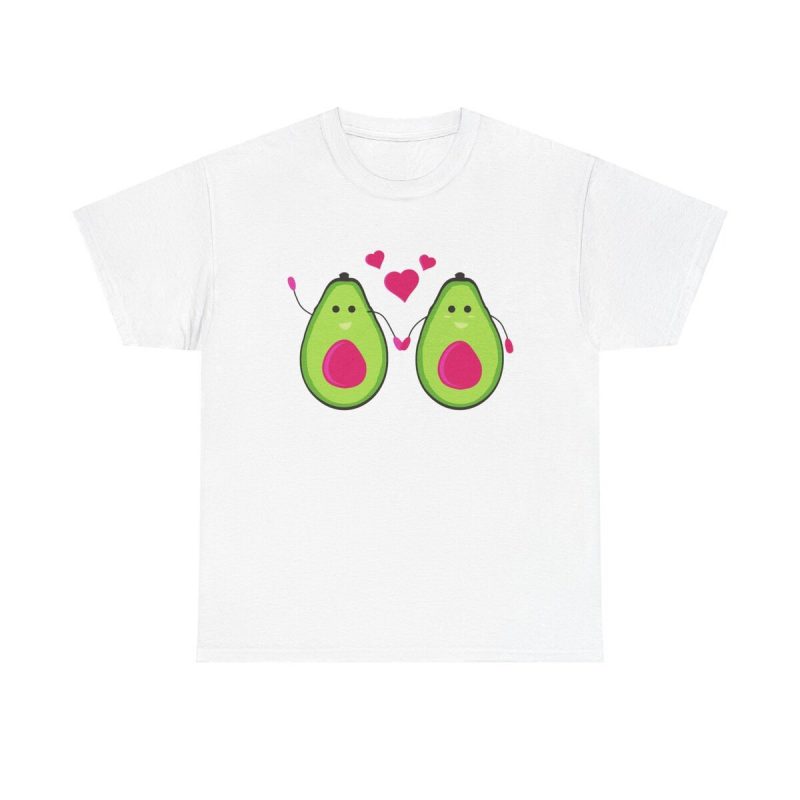 Loving Avocados Unisex T-Shirt - Cute Fun Minimal Couple Cartoon Fruit Food Happy Style
