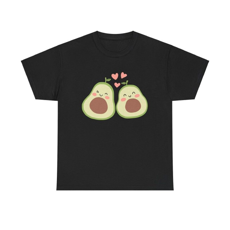 Loving Avocados Unisex T-Shirt - Fun Cute Minimal Cartoon Fruit Food In Love Valentine