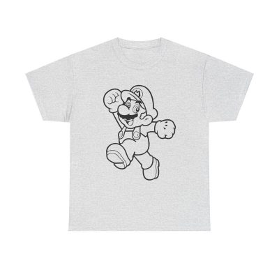 Mario Line Art Unisex T-Shirt - Inspired Video Game Classic Retro Cool Minimal