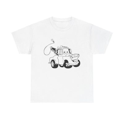 Mater Line Art Unisex T-Shirt - Disney Pixar Cars Tow Truck Rusty Funny Classic Movie