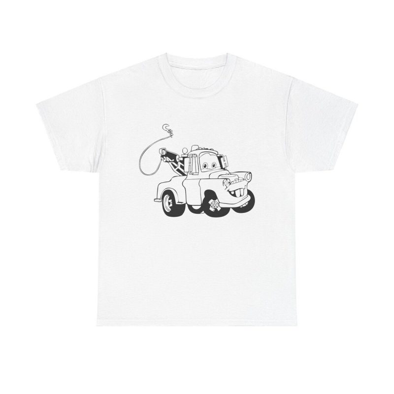 Mater Line Art Unisex T-Shirt - Disney Pixar Cars Tow Truck Rusty Funny Classic Movie