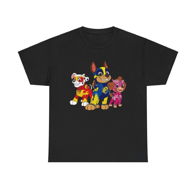 Mighty Pups Unisex T-Shirt - Paw Patrol Nickelodeon Cartoon Chase Marshall Skye Action