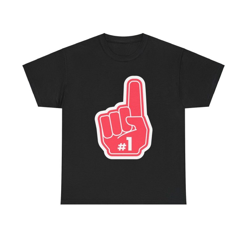 Number One Foam Finger Unisex T-Shirt - Sports Fan Champion Vintage Fun Cool Graphic