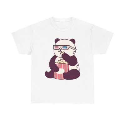Panda Movie Night Unisex T-Shirt - Cute Kawaii Animal Panda Bear Cinema Film Buff