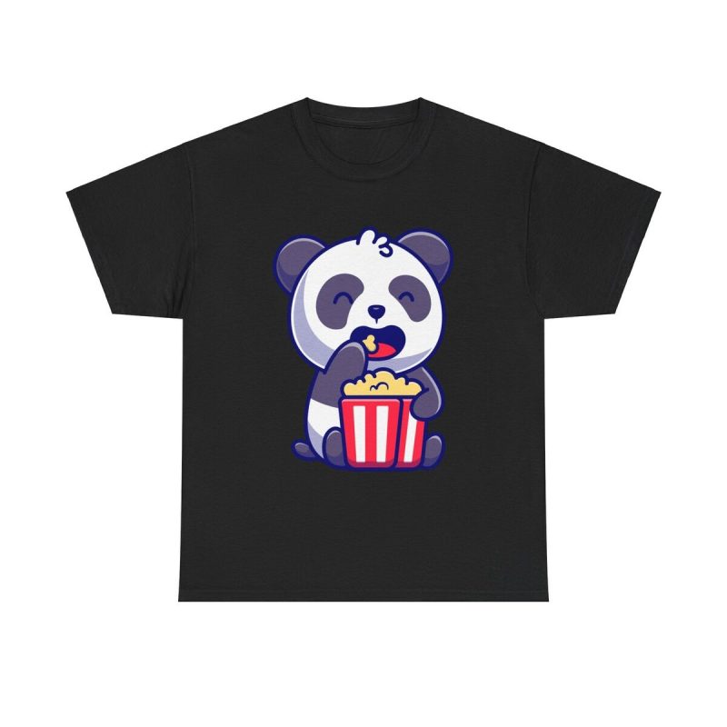 Panda Munchies Unisex T-Shirt - Bear Cute Kawaii Foodie Snack Popcorn Movie Night Art